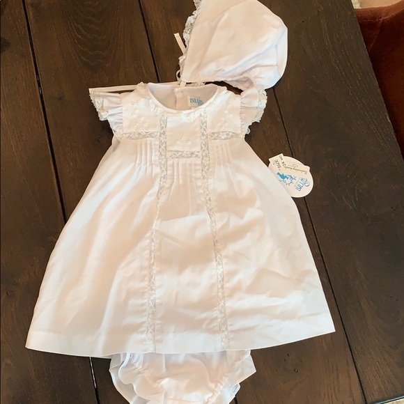 Luli and me white lace baptism christening dress